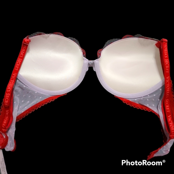 🆕️VS VERY SEXY Rosebud Dot Push-Up Bra Size 36B Lipstick Red & Lilac - Picture 11 of 14